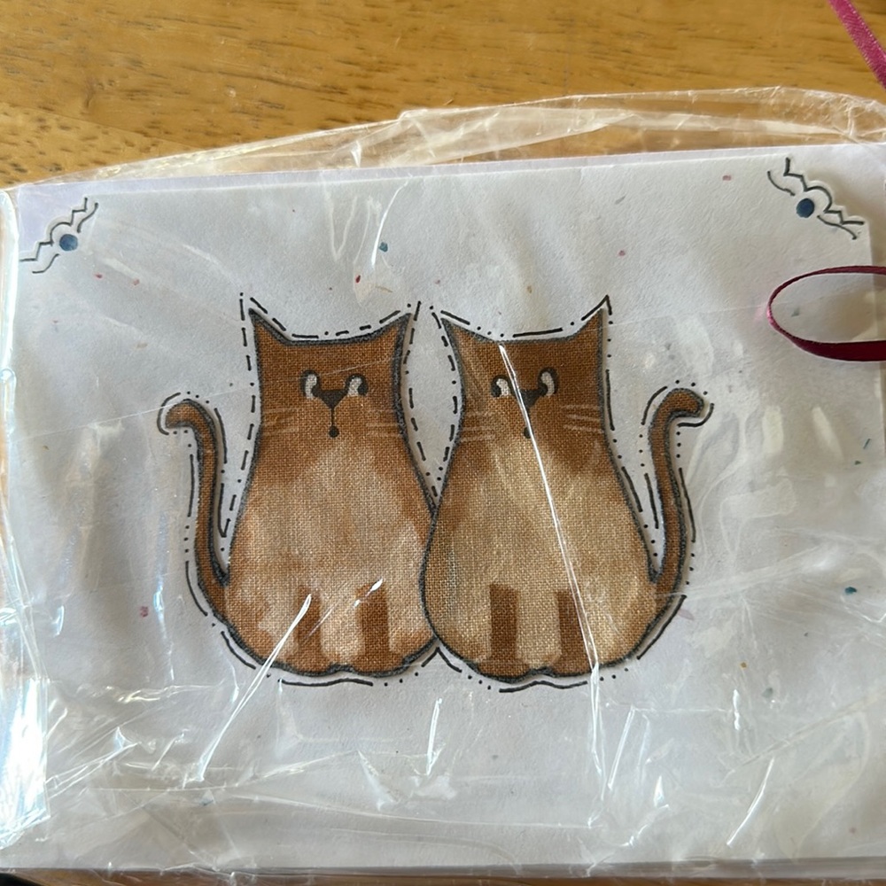 Handmade Cards - Dogs and Cats 6 cards. New in package but package has torn.
